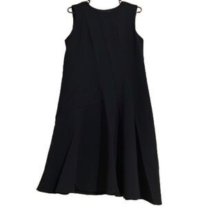 Theory WOMEN’s ASYM DRAPE ADMIRAL CREPE MINI BLACK DRESS Sz-8